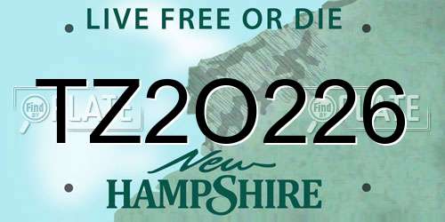 TZ2O226 New Hampshire License Plate