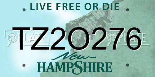 TZ2O276 New Hampshire License Plate