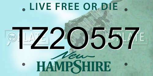 TZ2O557 New Hampshire License Plate