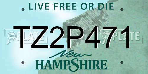 TZ2P471 New Hampshire License Plate