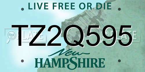 TZ2Q595 New Hampshire License Plate