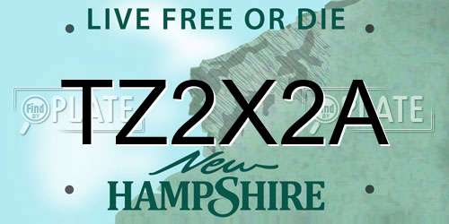 TZ2X2A New Hampshire License Plate