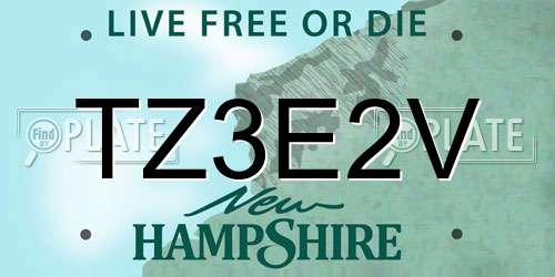 TZ3E2V New Hampshire License Plate