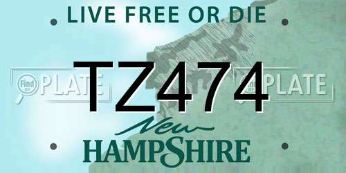 TZ474 New Hampshire License Plate