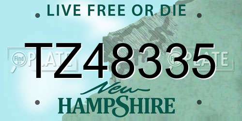 TZ48335 New Hampshire License Plate