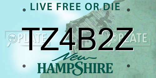 TZ4B2Z New Hampshire License Plate