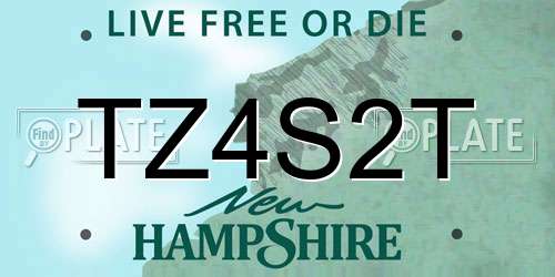 TZ4S2T New Hampshire License Plate