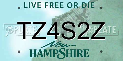 TZ4S2Z New Hampshire License Plate