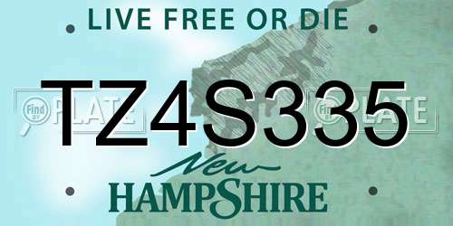 TZ4S335 New Hampshire License Plate