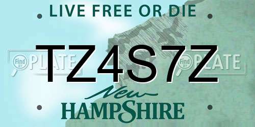 TZ4S7Z New Hampshire License Plate