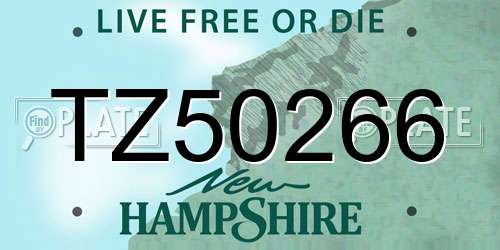 TZ50266 New Hampshire License Plate