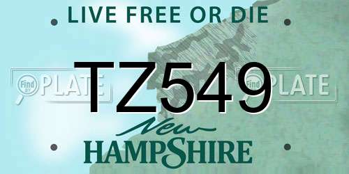 TZ549 New Hampshire License Plate
