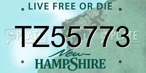 TZ55773 New Hampshire License Plate