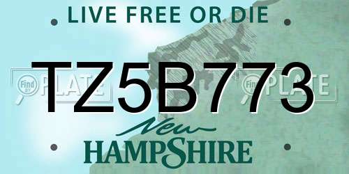 TZ5B773 New Hampshire License Plate