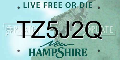 TZ5J2Q New Hampshire License Plate