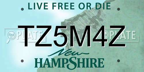 TZ5M4Z New Hampshire License Plate