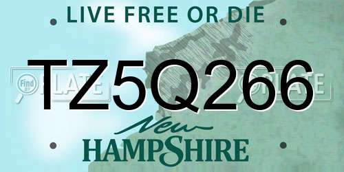 TZ5Q266 New Hampshire License Plate