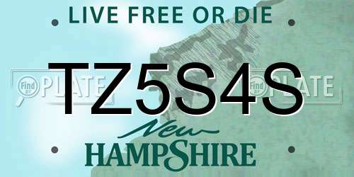 TZ5S4S New Hampshire License Plate