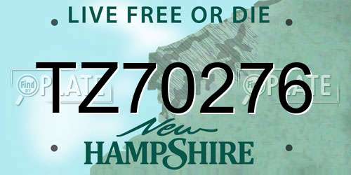 TZ70276 New Hampshire License Plate