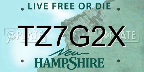 TZ7G2X New Hampshire License Plate