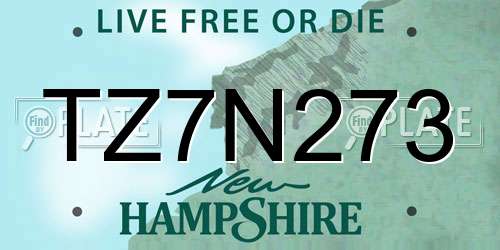 TZ7N273 New Hampshire License Plate