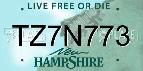 TZ7N773 New Hampshire License Plate