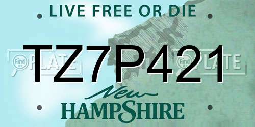 TZ7P421 New Hampshire License Plate