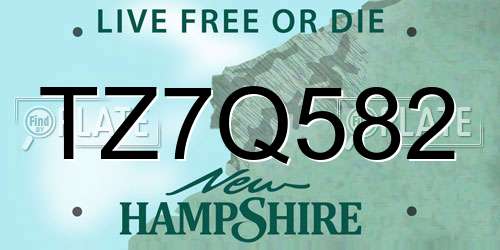 TZ7Q582 New Hampshire License Plate