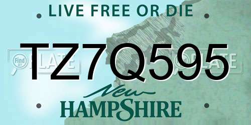 TZ7Q595 New Hampshire License Plate