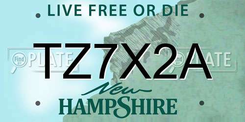 TZ7X2A New Hampshire License Plate