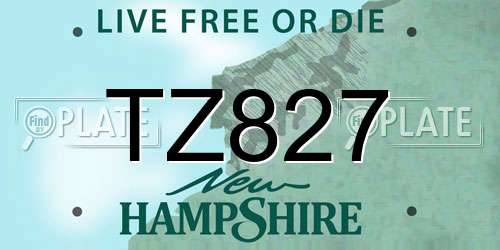 TZ827 New Hampshire License Plate