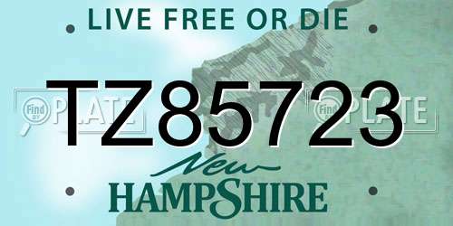 TZ85723 New Hampshire License Plate