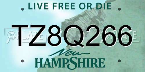 TZ8Q266 New Hampshire License Plate