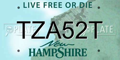 TZA52T New Hampshire License Plate