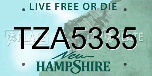 TZA5335 New Hampshire License Plate