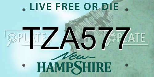 TZA577 New Hampshire License Plate