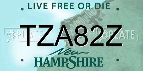 TZA82Z New Hampshire License Plate