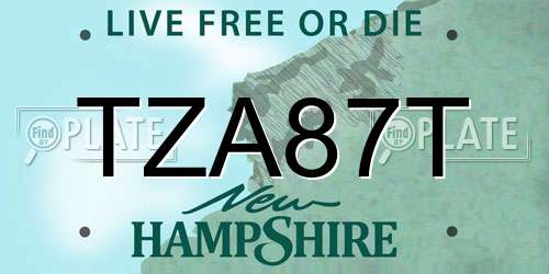 TZA87T New Hampshire License Plate
