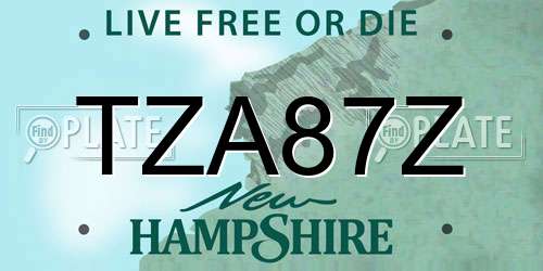 TZA87Z New Hampshire License Plate