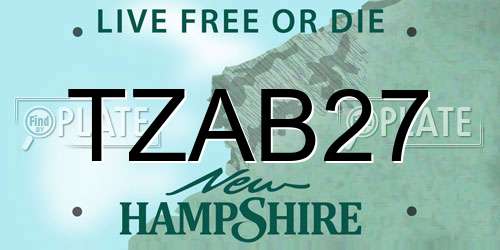 TZAB27 New Hampshire License Plate