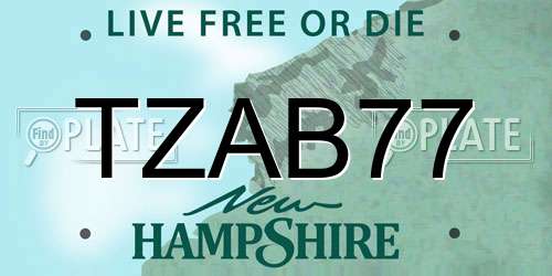 TZAB77 New Hampshire License Plate