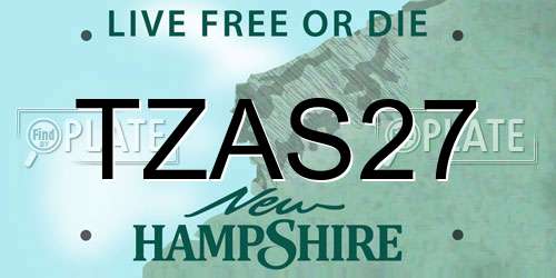 TZAS27 New Hampshire License Plate