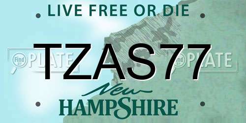 TZAS77 New Hampshire License Plate