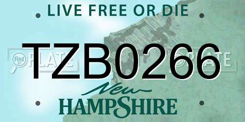 TZB0266 New Hampshire License Plate