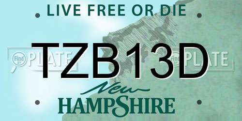TZB13D New Hampshire License Plate