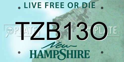 TZB13O New Hampshire License Plate