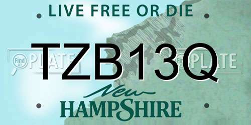 TZB13Q New Hampshire License Plate