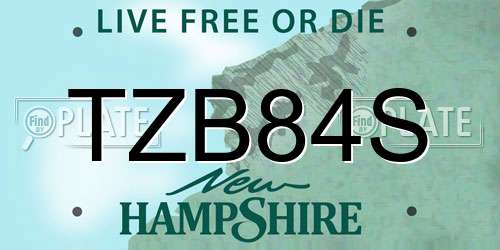 TZB84S New Hampshire License Plate