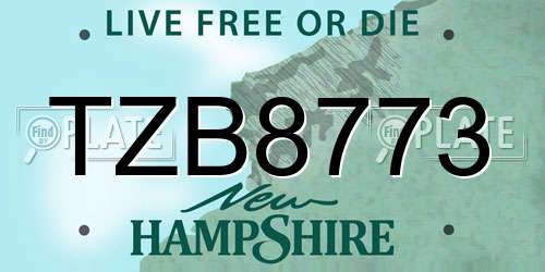 TZB8773 New Hampshire License Plate