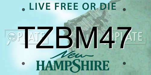 TZBM47 New Hampshire License Plate
